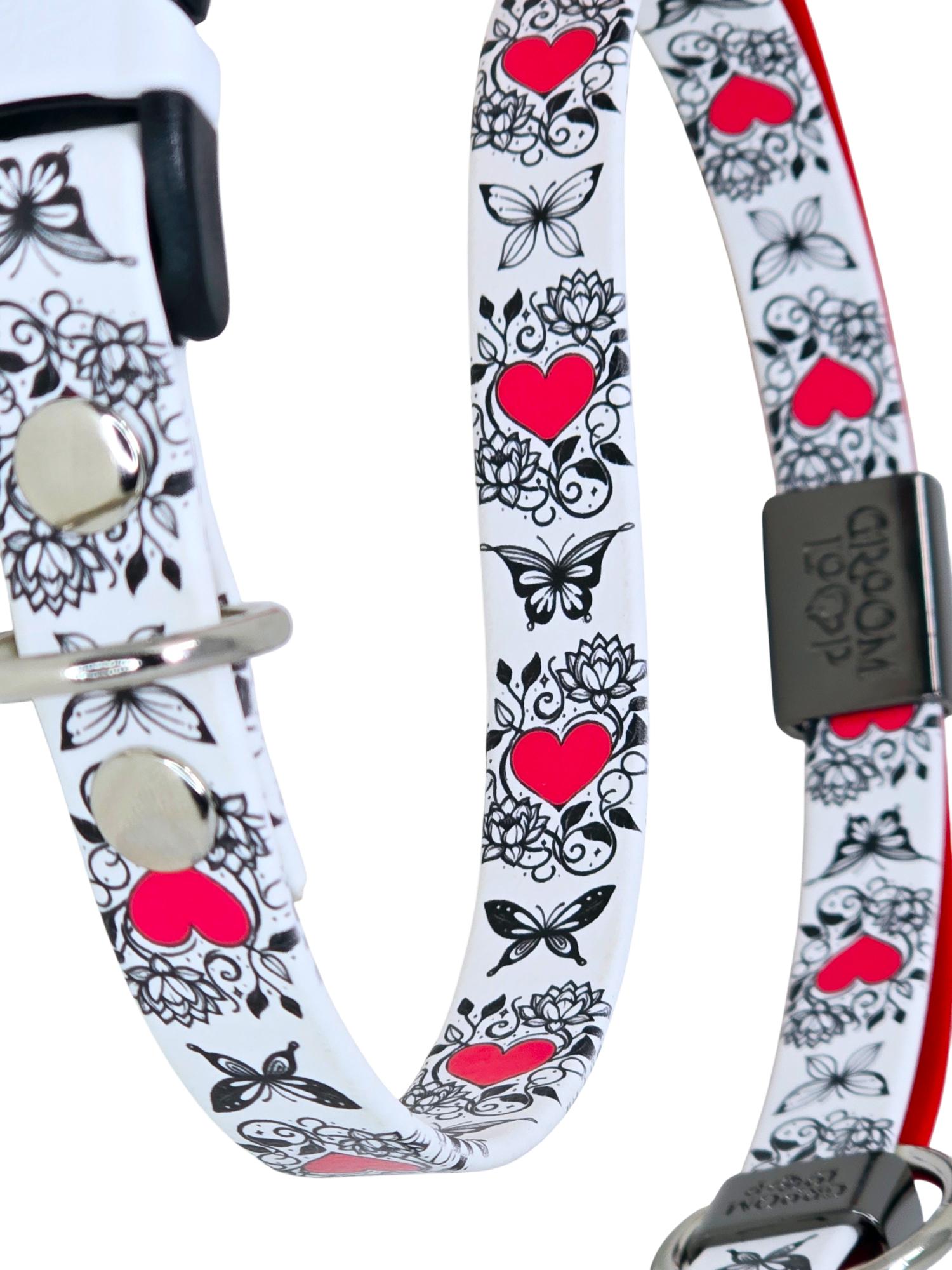 Vintage Hearts BioThane® Grooming Loop